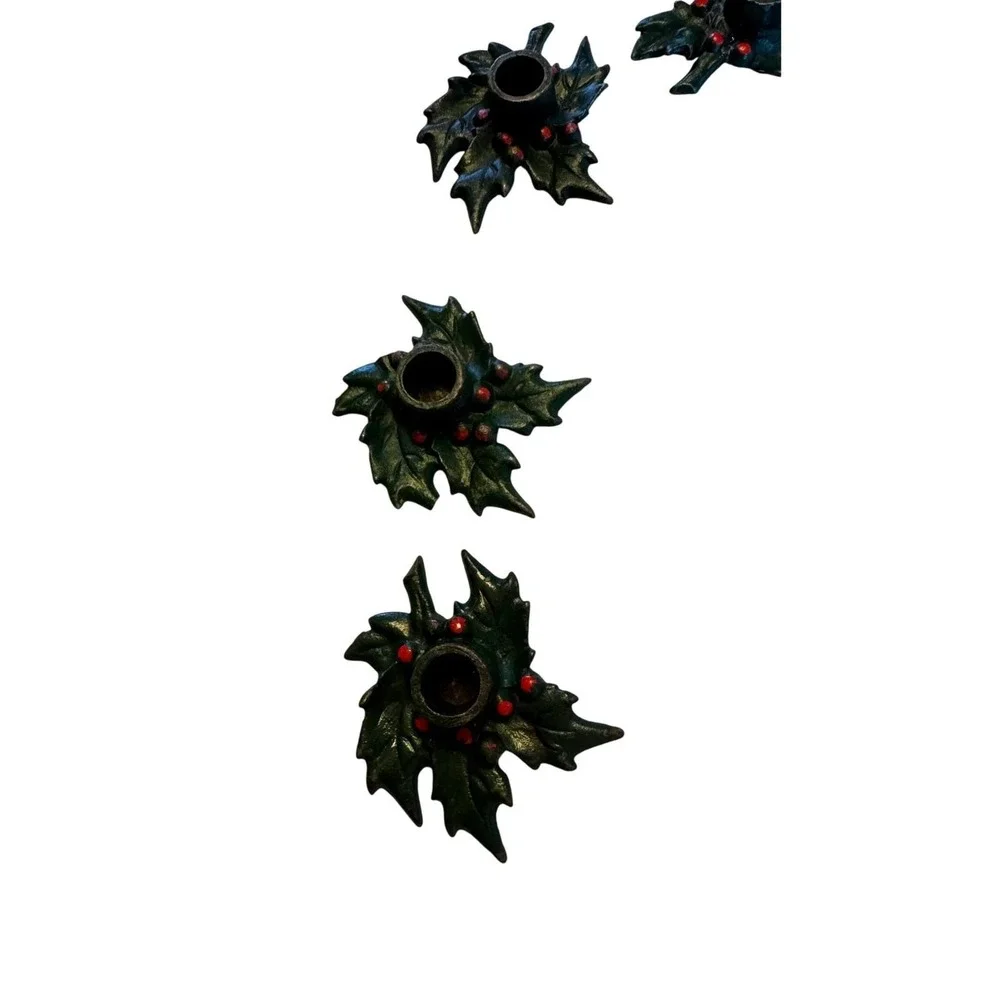 Vintage Cast Iron Holiday Candle Holders (Set of 7)